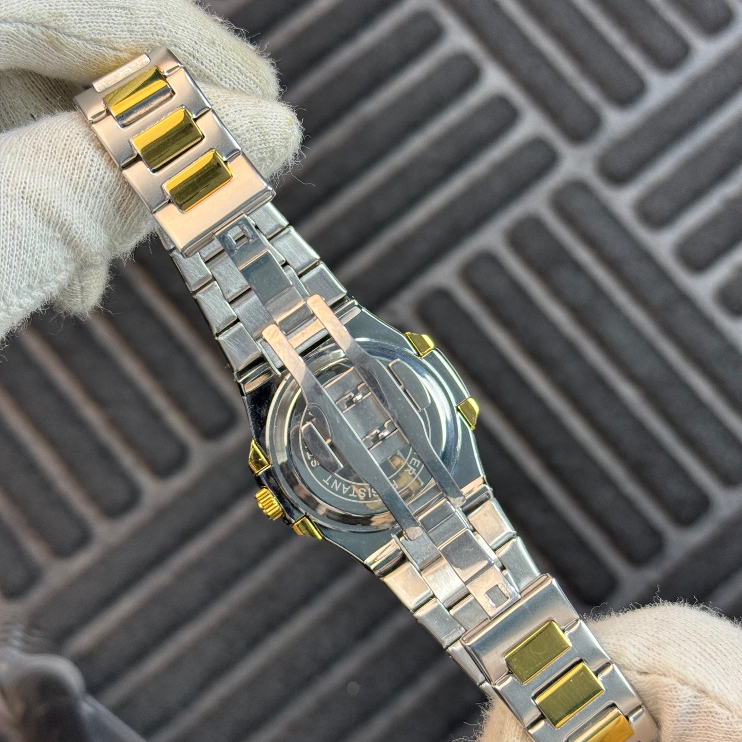 Patek Phillipe Silver & Golden Chain With Blue Dial