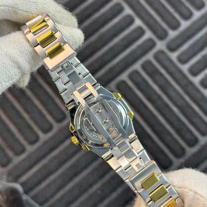 Patek Phillipe Silver & Golden Chain With Blue Dial
