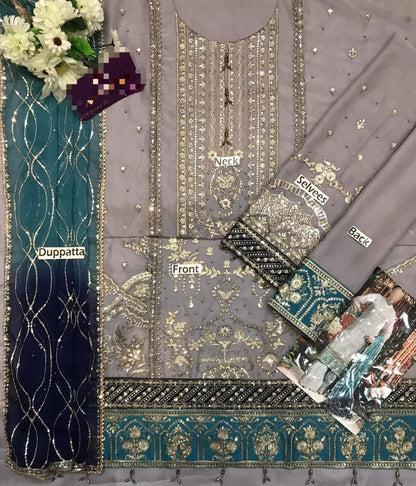 The Desire By Libas Chiffon Embroidered Unstitched Collection RANG-E-MEHFIL 005