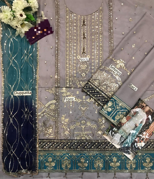 The Desire By Libas Chiffon Embroidered Unstitched Collection RANG-E-MEHFIL 005
