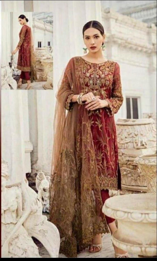 The Desire By Chiffon suit with heavy net embroidery Dupatta