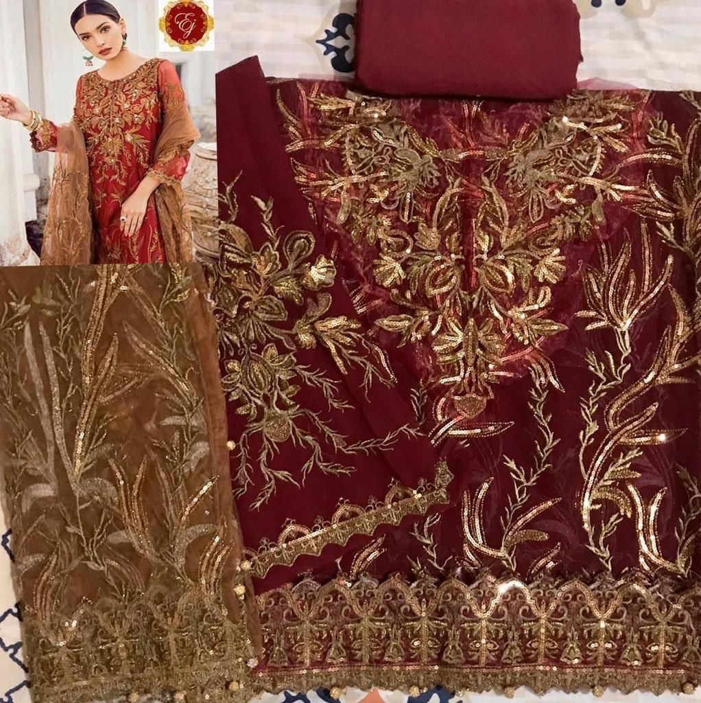 The Desire By Chiffon suit with heavy net embroidery Dupatta